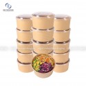 (50 chiếc) Bát giấy Kraft có nắp dùng 1 lần