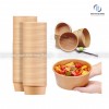 (50 chiếc) Bát giấy Kraft có nắp dùng 1 lần