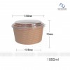 (50 chiếc) Bát giấy Kraft có nắp dùng 1 lần