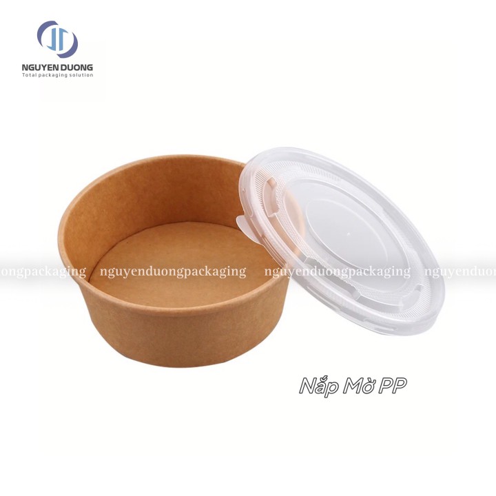 Bát giấy Kraft có nắp dùng 1 lần