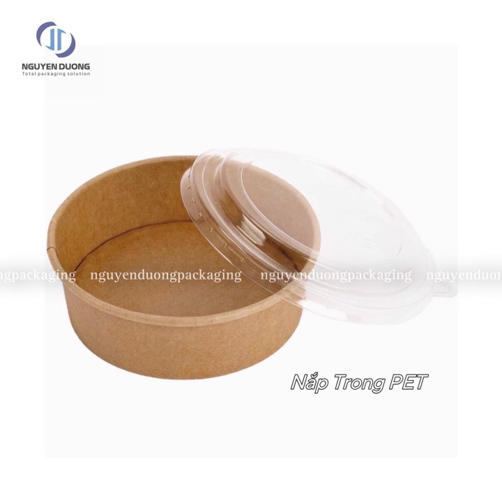 Bát giấy Kraft có nắp dùng 1 lần