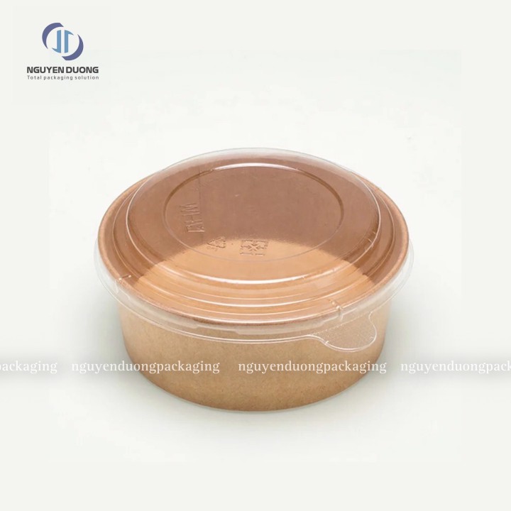 Bát giấy Kraft có nắp dùng 1 lần