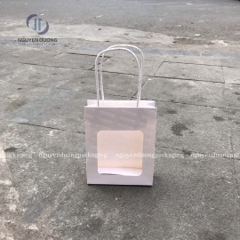 Túi giấy trắng Cửa sổ Mica quai dây