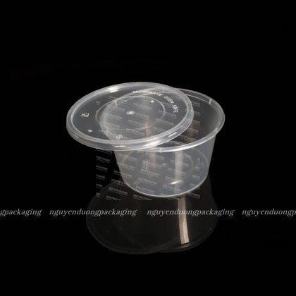 (Lốc 10 chiếc) Hộp nhựa tròn dùng 1 lần kèm nắp