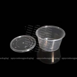 Hộp nhựa tròn dùng 1 lần kèm nắp