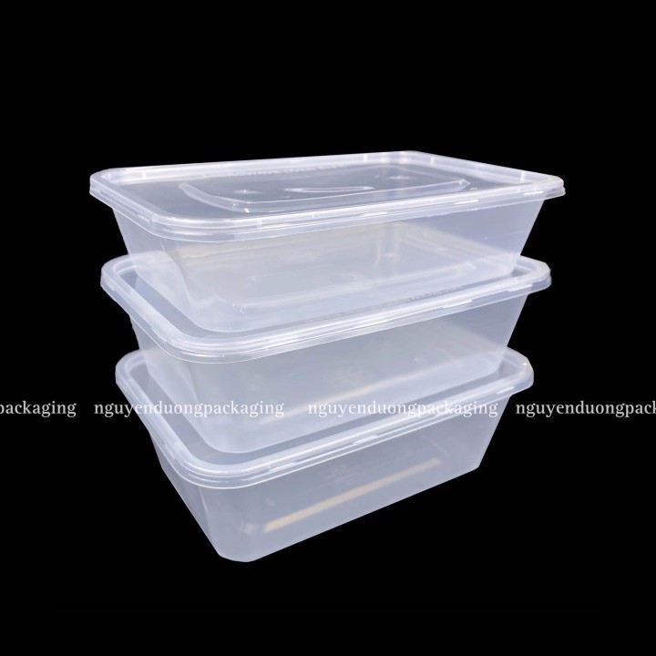 Hộp nhựa vuông dùng 1 lần kèm nắp