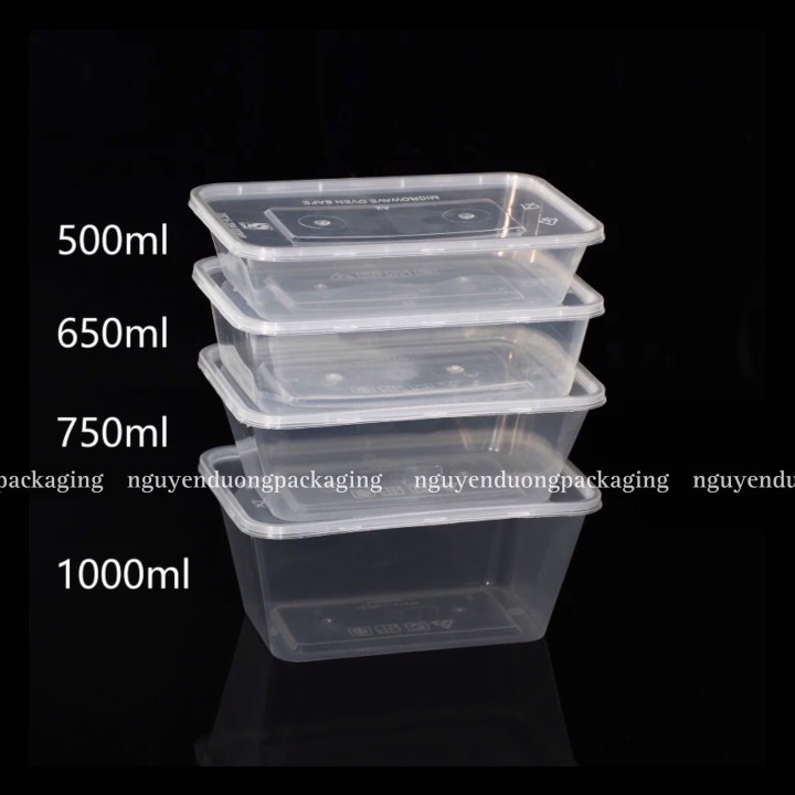 Hộp nhựa vuông dùng 1 lần kèm nắp