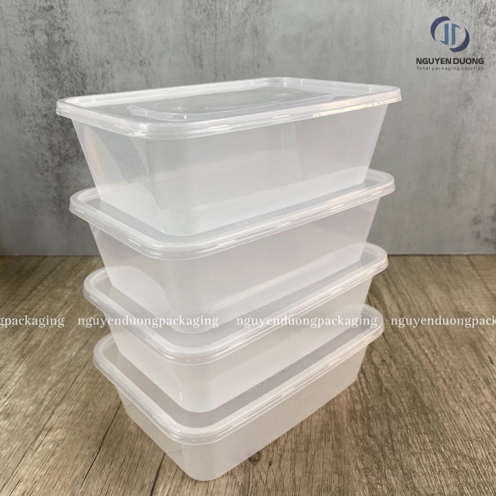 Hộp nhựa vuông dùng 1 lần kèm nắp