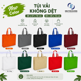 Túi vải quai xách hình hộp dạng ép nhiệt
