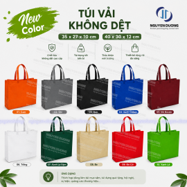 Túi vải quai xách hình hộp dạng ép nhiệt