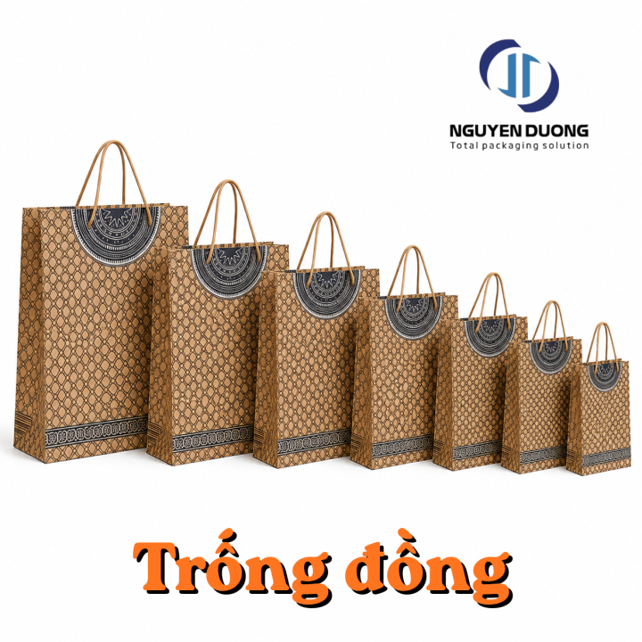 Túi giấy kraft dọc in sẵn