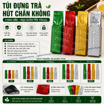 Túi trà hút chân không các màu