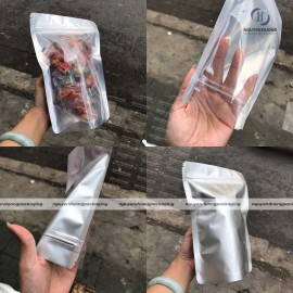 Túi zipper trong/bạc