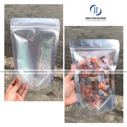 Túi zipper trong/bạc