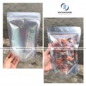 Túi zip 3 biên giấy kraft nâu có cửa sổ