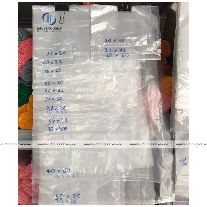 Túi zipper Khóa nhựa Trong