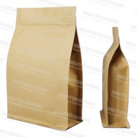 Túi zip giấy kraft nâu 8 biên không cửa sổ