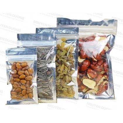 Túi zip 3 biên trong bạc mỏng