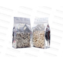 Túi zip 8 cạnh trong bạc