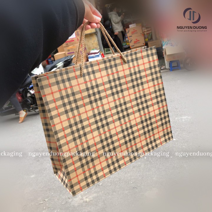 Túi giấy kraft ngang in sẵn