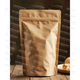 Túi zip giấy kraft nâu đáy đứng không cửa sổ