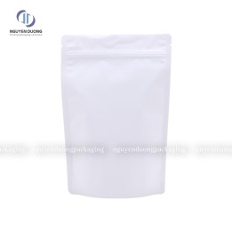 Túi zip 3 biên giấy kraft nâu có cửa sổ