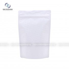 Túi zip 3 biên giấy kraft nâu có cửa sổ