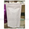 Túi zip giấy kraft trắng đáy đứng không cửa sổ