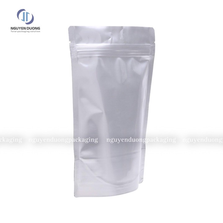 Túi zip 3 biên giấy kraft nâu có cửa sổ