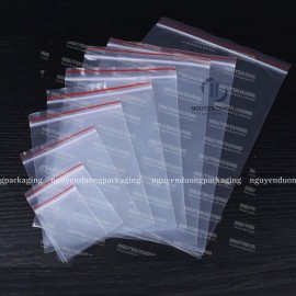 Túi PE Zipper miết chỉ đỏ