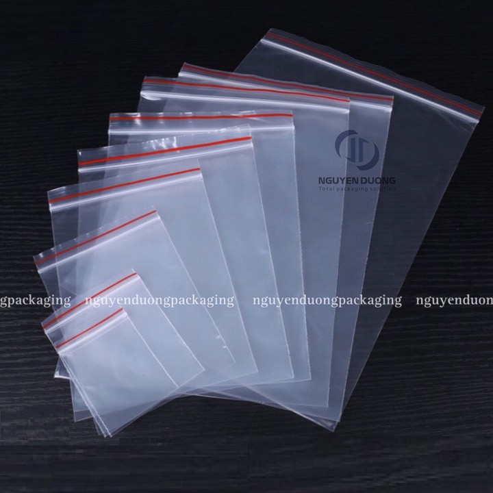 Túi PE Zipper miết chỉ đỏ
