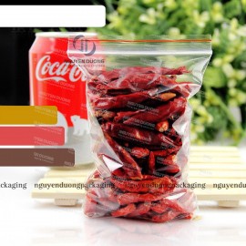 Túi PE Zipper miết chỉ đỏ